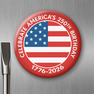 America Semiquincentennial 1776-2026 USA 250 Flag Magnet