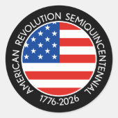 America Semiquincentennial 1776-2026 USA 250 Flag Runder Aufkleber (Vorderseite)