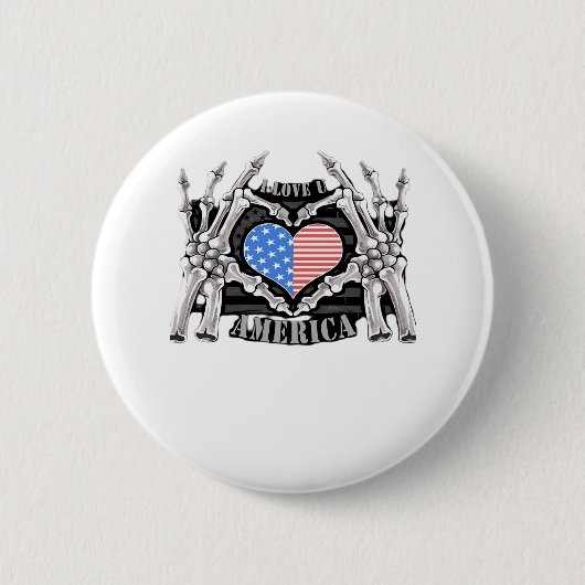 America Skeleton Hands Button (Vorderseite)