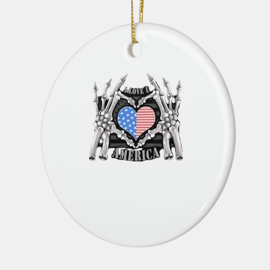 America Skeleton Hands Keramik Ornament (Links)