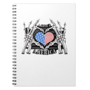 America Skeleton Hands Notizblock