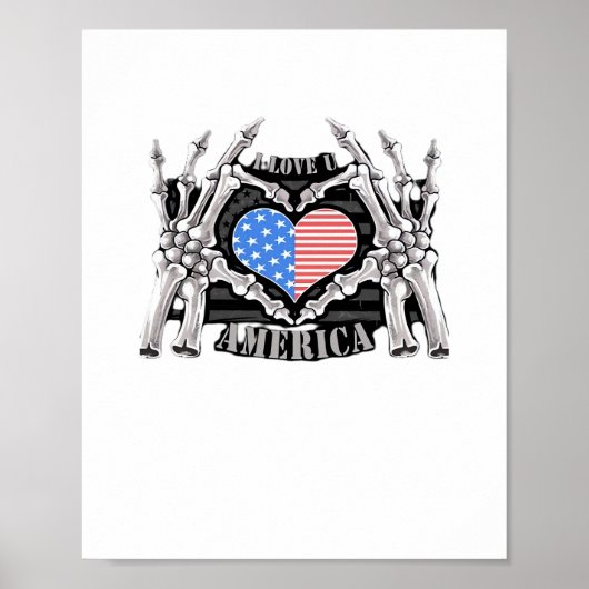 America Skeleton Hands Poster (Vorne)