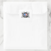 America Skeleton Hands Quadratischer Aufkleber (Tasche)