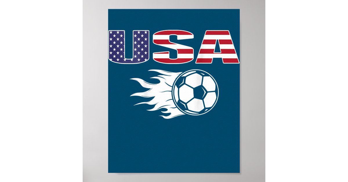 America Soccer Fans Jersey USA Flag Football Poster Zazzle.de