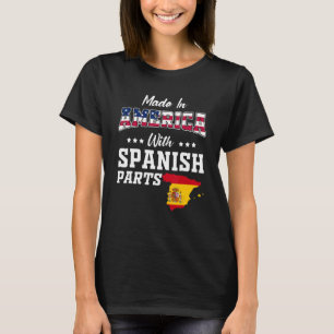 America Spanish Parts Spain Map USA Flag Herkunft T-Shirt