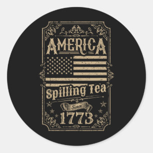America Spilling Tee seit 1773 4. Juli Geschenk Runder Aufkleber