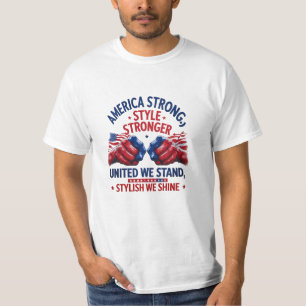 America Strong Flag T - Shirt - Patriotic Men's