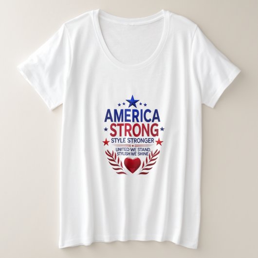 America Strong Plus Size T - Shirt | (Design vorne)
