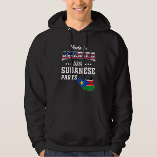 America Sudanese Parts Sudan Map USA Flag Herkunft Hoodie