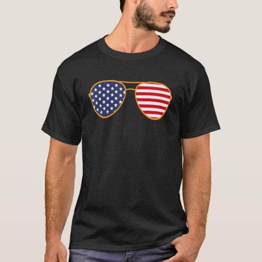 America Sunglasses 4th Of July T-Shirt (Vorderseite)