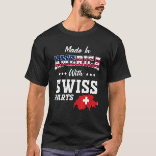 America Swiss Parts Schweiz Karte USA Flaggenroots T-Shirt