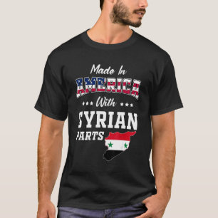 America Syriens Parts Syria Map USA Flag Herkunft T-Shirt