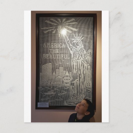America the Beautiful String Art Postkarte (Vorderseite)