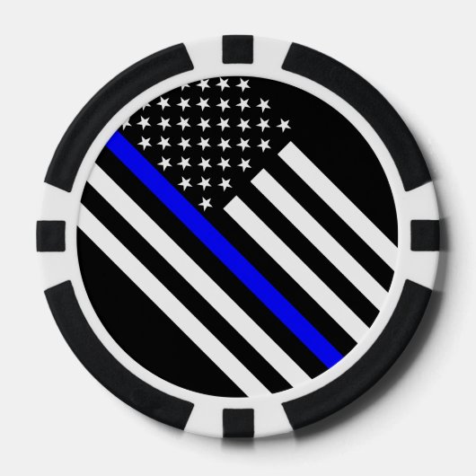 America Thin Blue Line Symbol Pokerchips (Vorderseite)