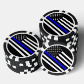 America Thin Blue Line Symbol Pokerchips (Stapel)