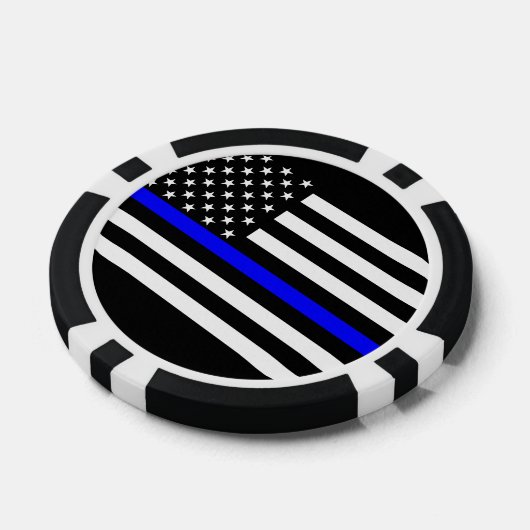 America Thin Blue Line Symbol Pokerchips (Einzeln)