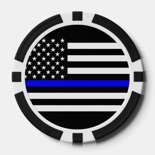 America Thin Blue Line Symbol Pokerchips (Vorderseite)