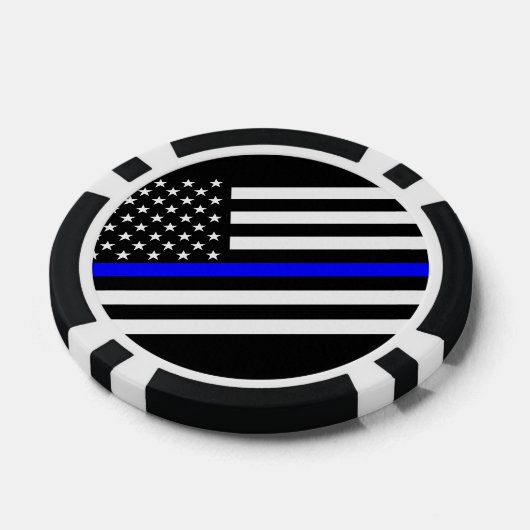 America Thin Blue Line Symbol Pokerchips (Einzeln)