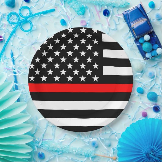 America Thin Red Line Symbol Pappteller (Party)
