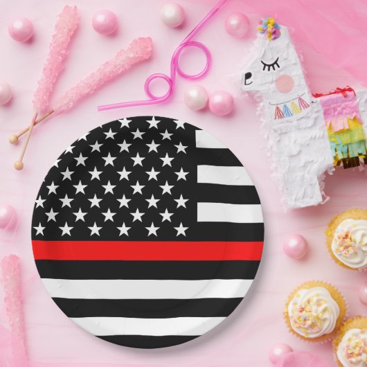 America Thin Red Line Symbol Pappteller (Party)
