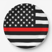 America Thin Red Line Symbol Pappteller (Vorderseite)