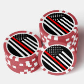America Thin Red Line Symbol Pokerchips (Stapel)