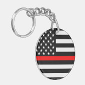 America Thin Red Line Symbol Schlüsselanhänger (Vorderseite links)