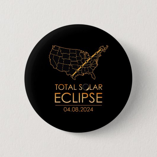America Total Solar Eclipse April 8 2024 US-Karte Button (Vorderseite)