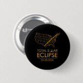 America Total Solar Eclipse April 8 2024 US-Karte Button (Vorne & Hinten)