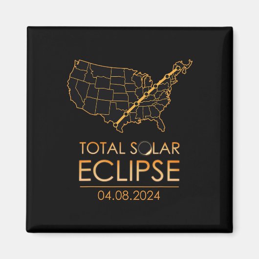 America Total Solar Eclipse April 8 2024 US-Karte Magnet (Vorne)
