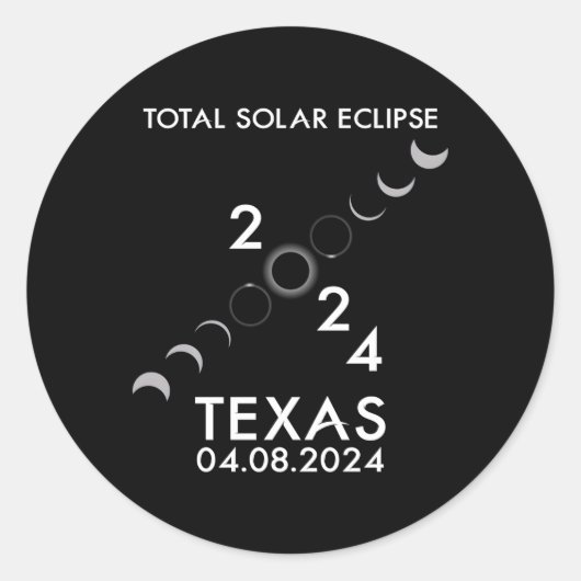 America Totality 040824 Total Solar Eclipse 2024 T Runder Aufkleber (Vorderseite)