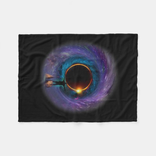 America Totality Spring 4.08.24 Total Solar Eclips Fleecedecke (Vorderseite (Horizontal))