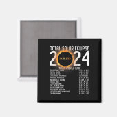 America Tour 2024 Totality On Back Solar Eclipse Magnet (Vorderseite/Rückseite)