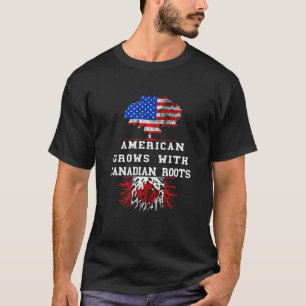 America Tree Roots Canada Flag Maple Leaf Cana T-Shirt