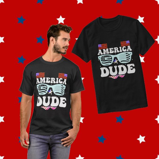 America Typ Patriotic Independence Day USA Flag T-Shirt