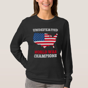 America Unbesiegt Weltkrieg Champions Us Flag 4. T-Shirt