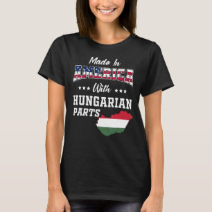 America Ungarische Teile Ungarn Karte USA Flagge R T-Shirt