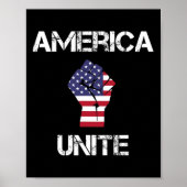 America Unite Resist Fist Patriotic Flag Freedom F Poster (Vorne)