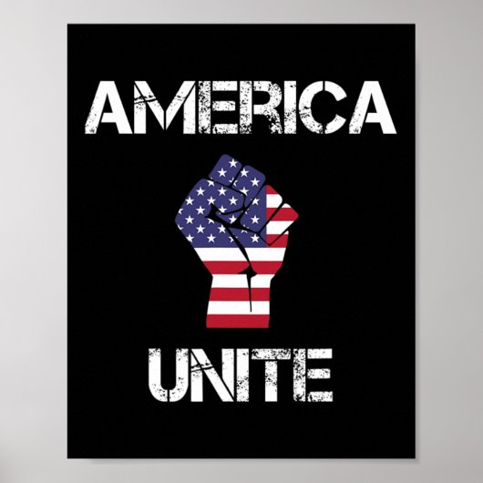 America Unite Resist Fist Patriotic Flag Freedom F Poster (Vorne)