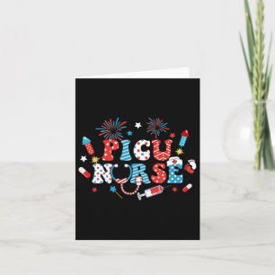 America Usa Fireworks Picu Picu Nurse Happy 4. Karte