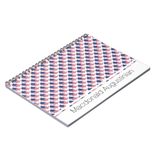 AMERICA USA Flag Custom Add Name Notebook Journal Notizblock (Linke Seite)
