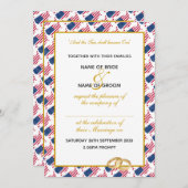 AMERICA USA mit Imitate Gold Script Wedding Einladung (Vorne/Hinten)