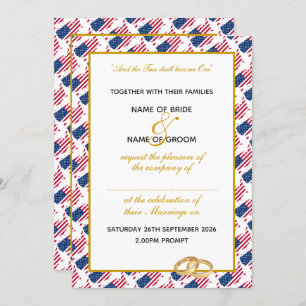 AMERICA USA mit Imitate Gold Script Wedding Einladung