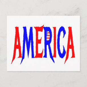 AMERICA USA Red White and Blue Postkarte