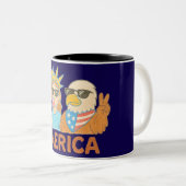 America vibes, Funny Cartonne Two-Tone Coffee Zweifarbige Tasse (VorderseiteRechts)