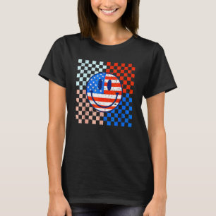 America Vibes Niedlich Smile Face USA Flag 4t T-Shirt