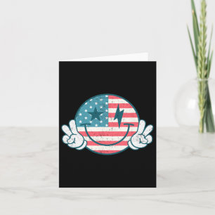 America Vibes Smile Face American Flag 4. Juli Karte