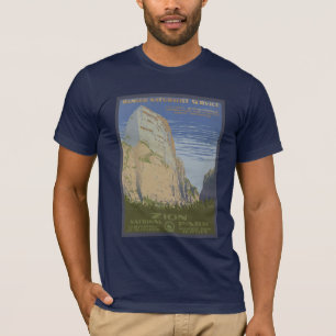 America Vintag Zion Park Travel Poster T-Shirt