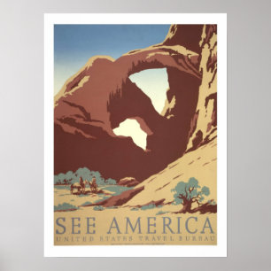 America Vintage Travel Poster