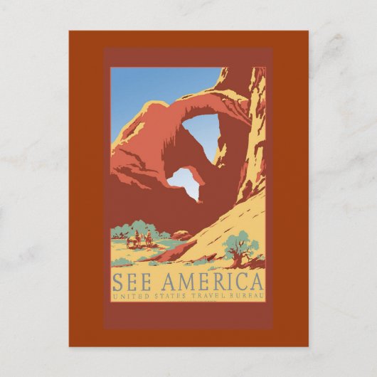 America Vintage Travel Poster auf Karten (Vorderseite)